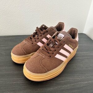 Adidas Brown and Pink Gazelle Sneakers